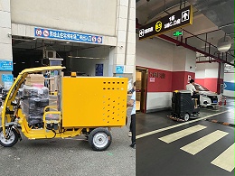 美高驾驶式洗地机在深圳君胜熙珑山住宅小区投入使用